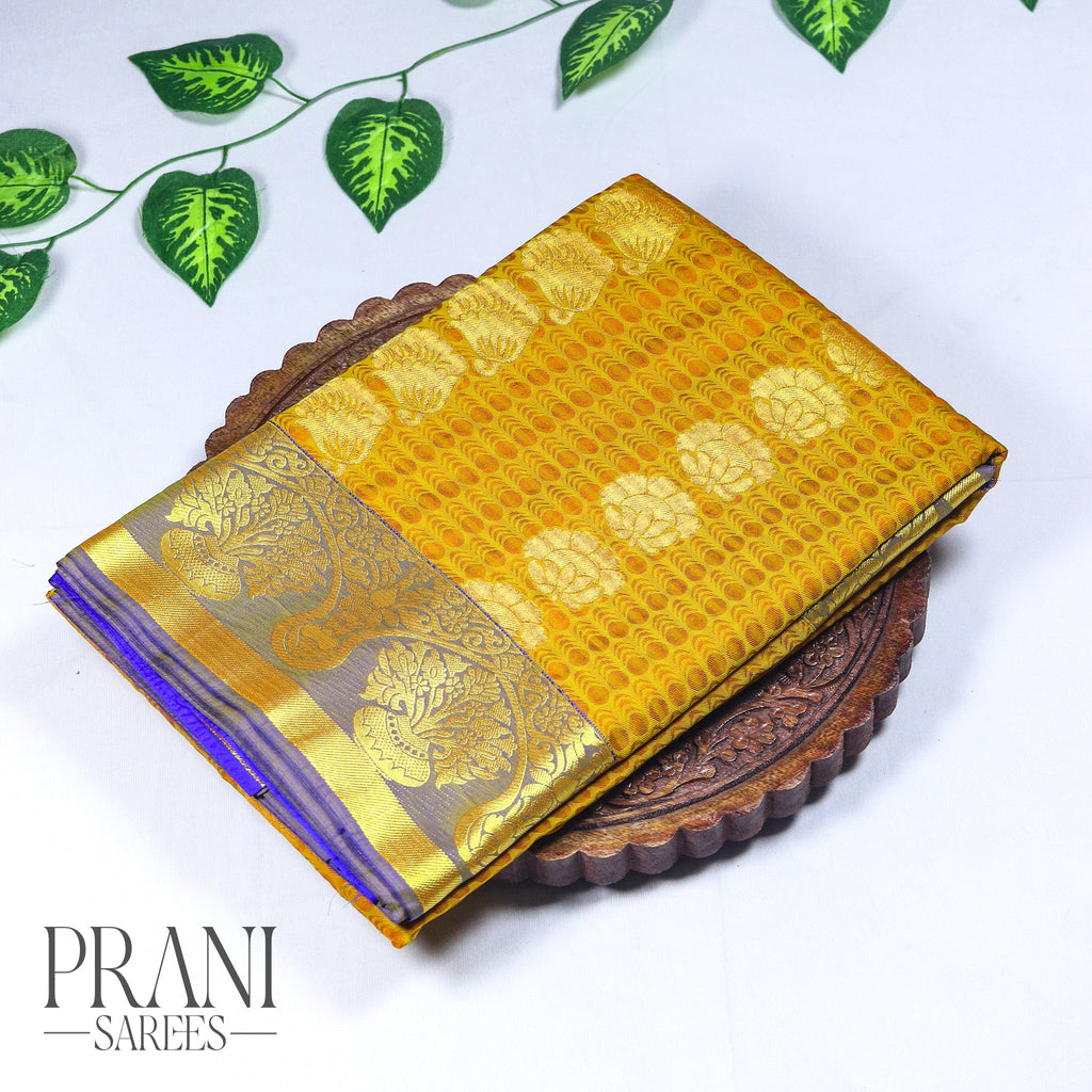 Mustard kanchi pattu saree