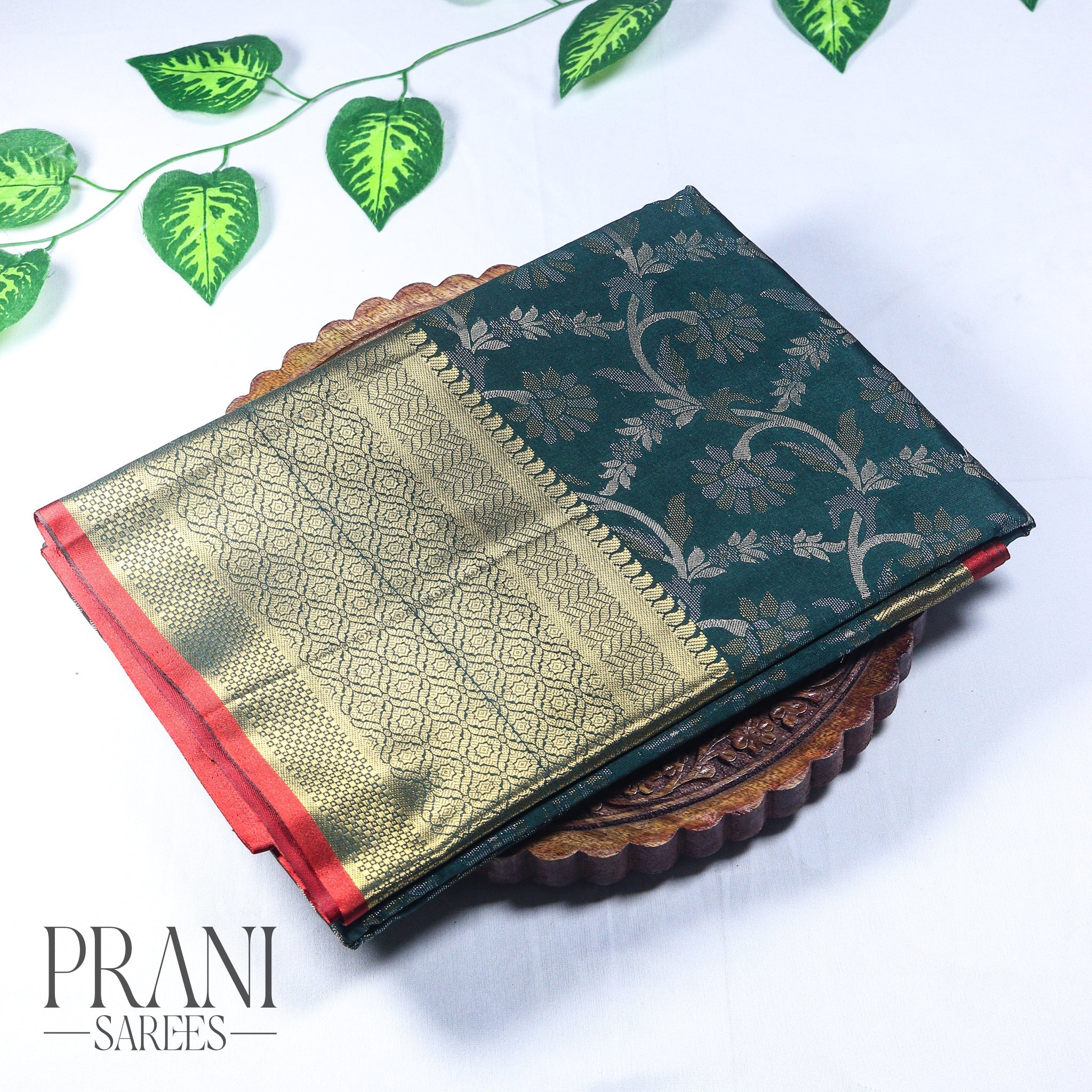 Bottle green Banarasi light weight Pattu saree