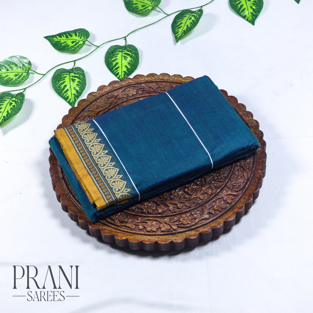 Navy Blue mangalgiri saree