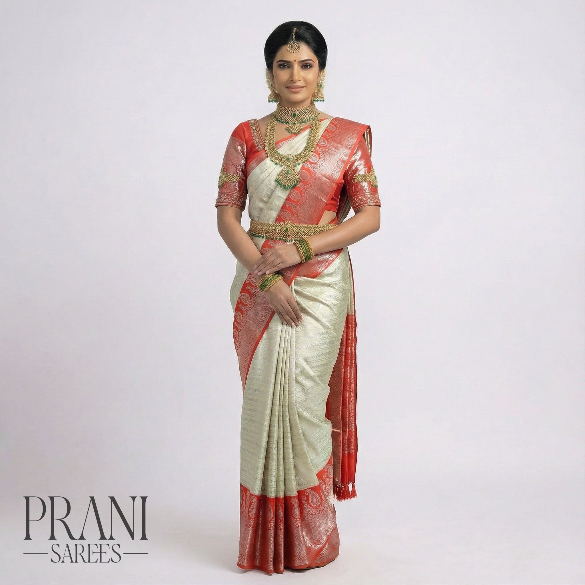 Cream banarasi Pattu saree