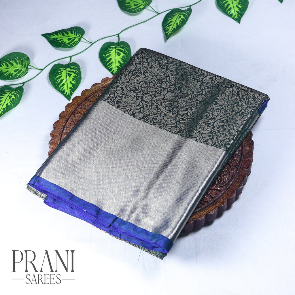 Steel grey Kanchi Light Weight Patu saree