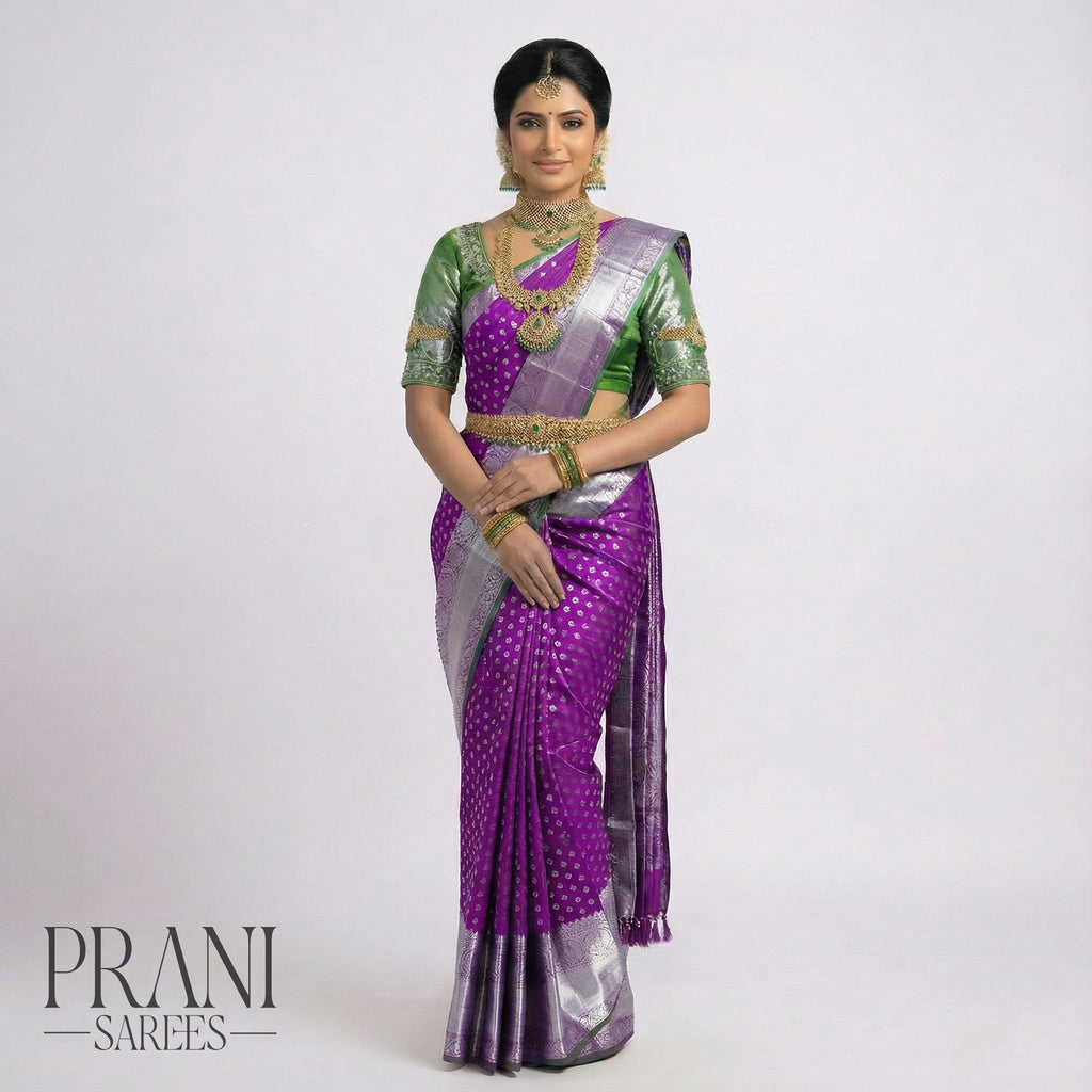 Purple Kanchivaram Pattu saree