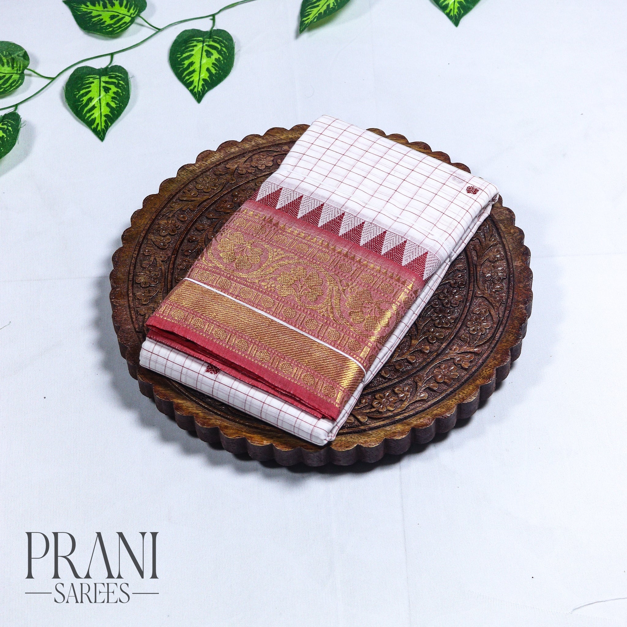 Ivory white ikat saree