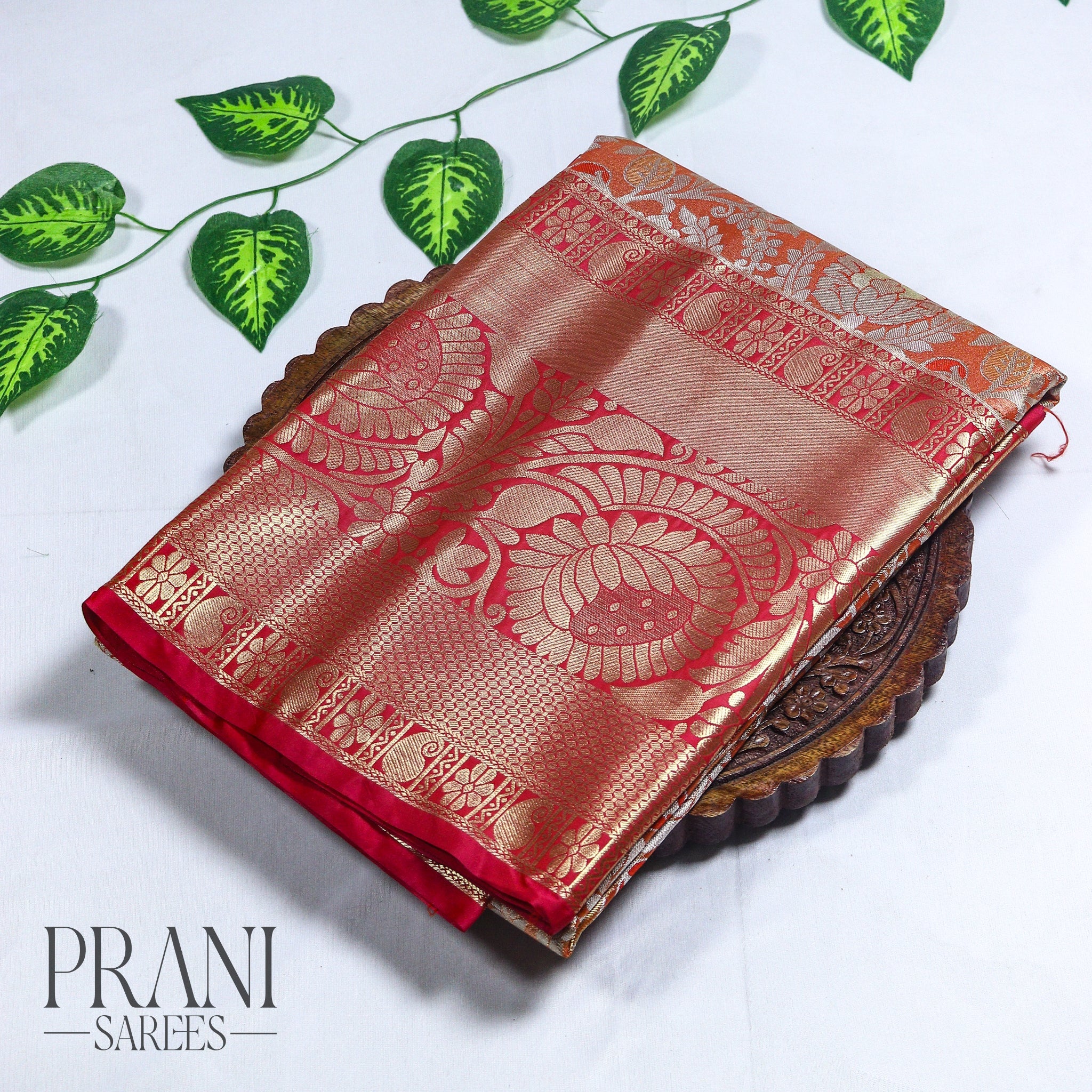 Brick red kanchivaram Pattu saree